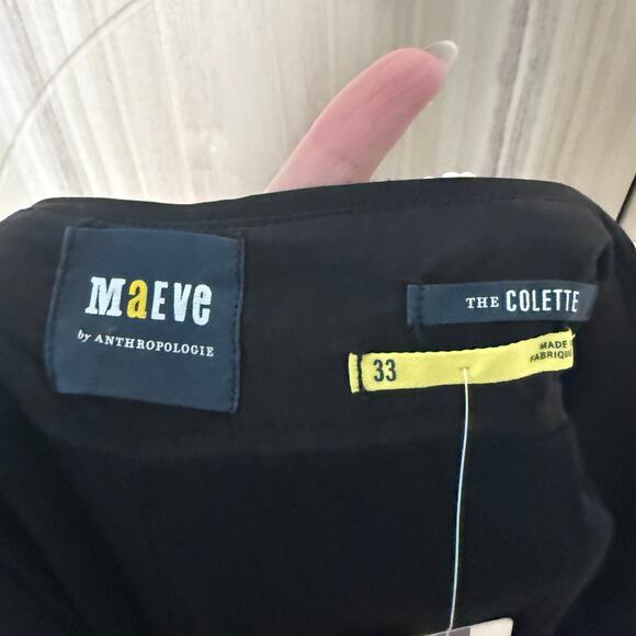 Anthropologie Colette Cropped Wide Leg Sequin Pants Black Silver Maeve Size 33 - Picture 7 of 11